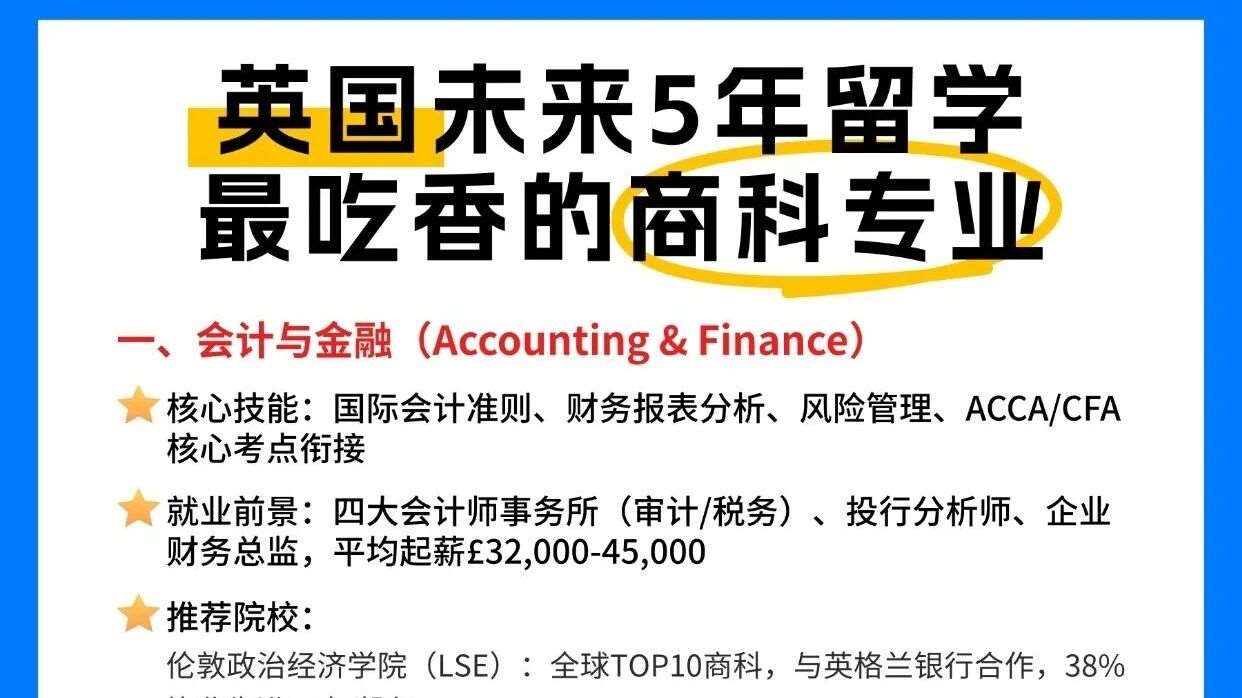 英国留学｜未来 5 年超吃香的商科专业🔥
